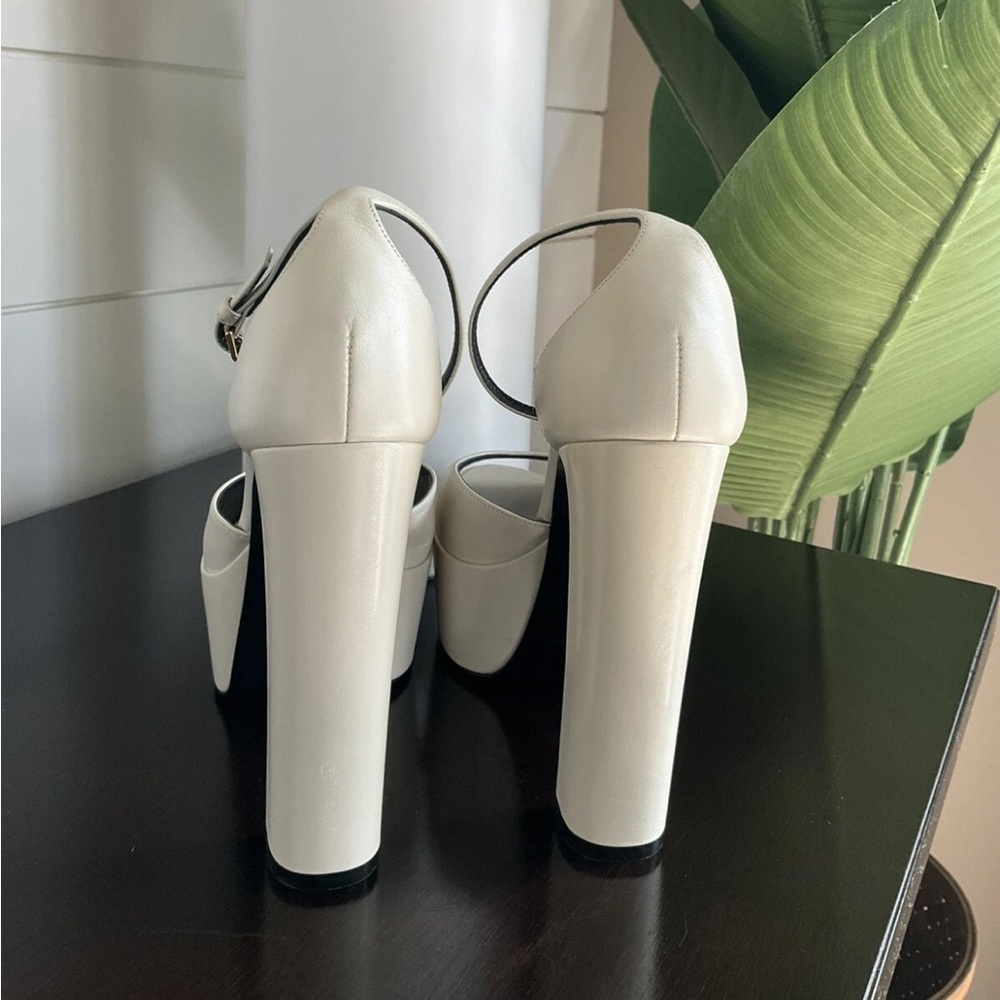 Saint Laurent Ivory Platform Sandals - Picture 6 of 8